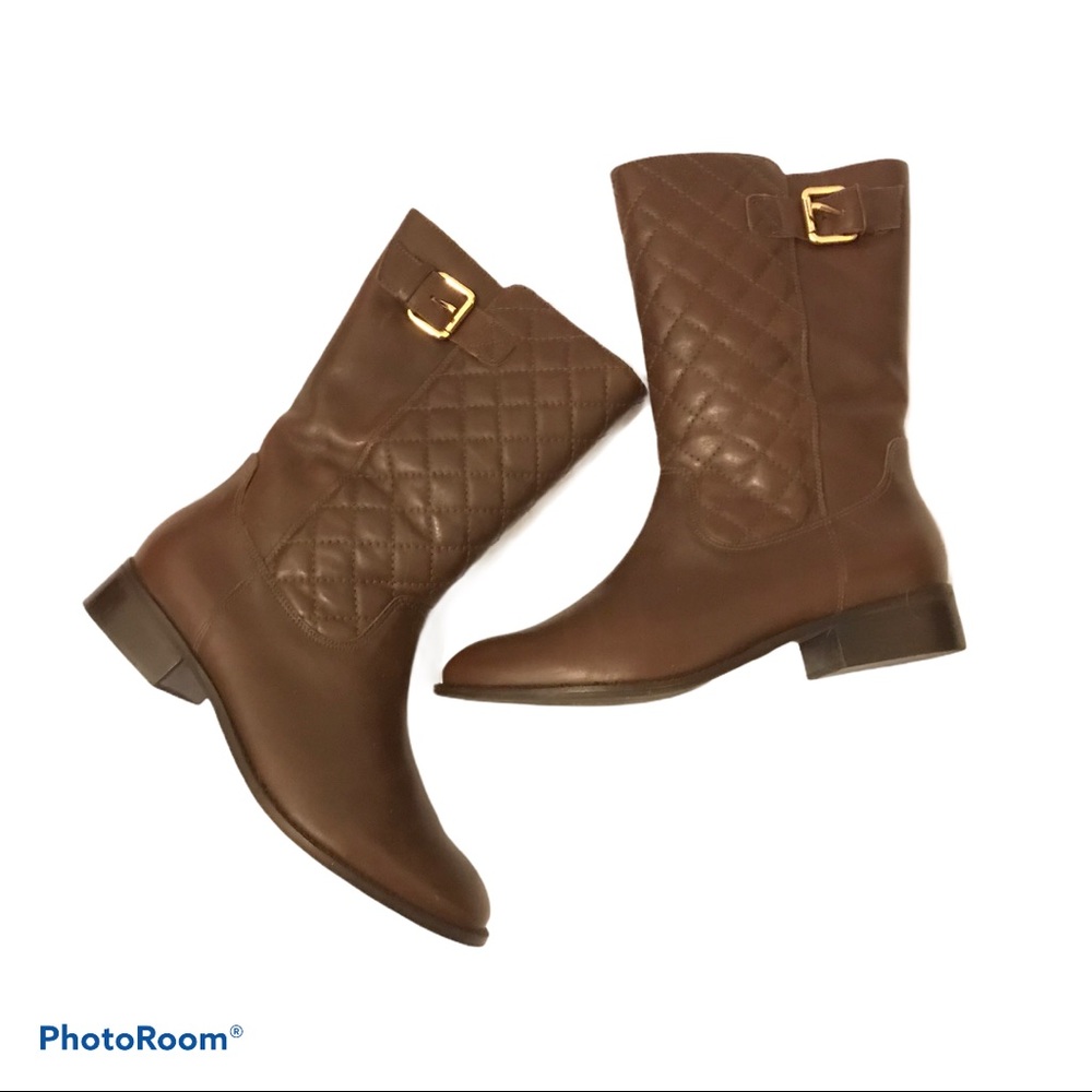 Talbots leather quilted boots 8.5 Tish